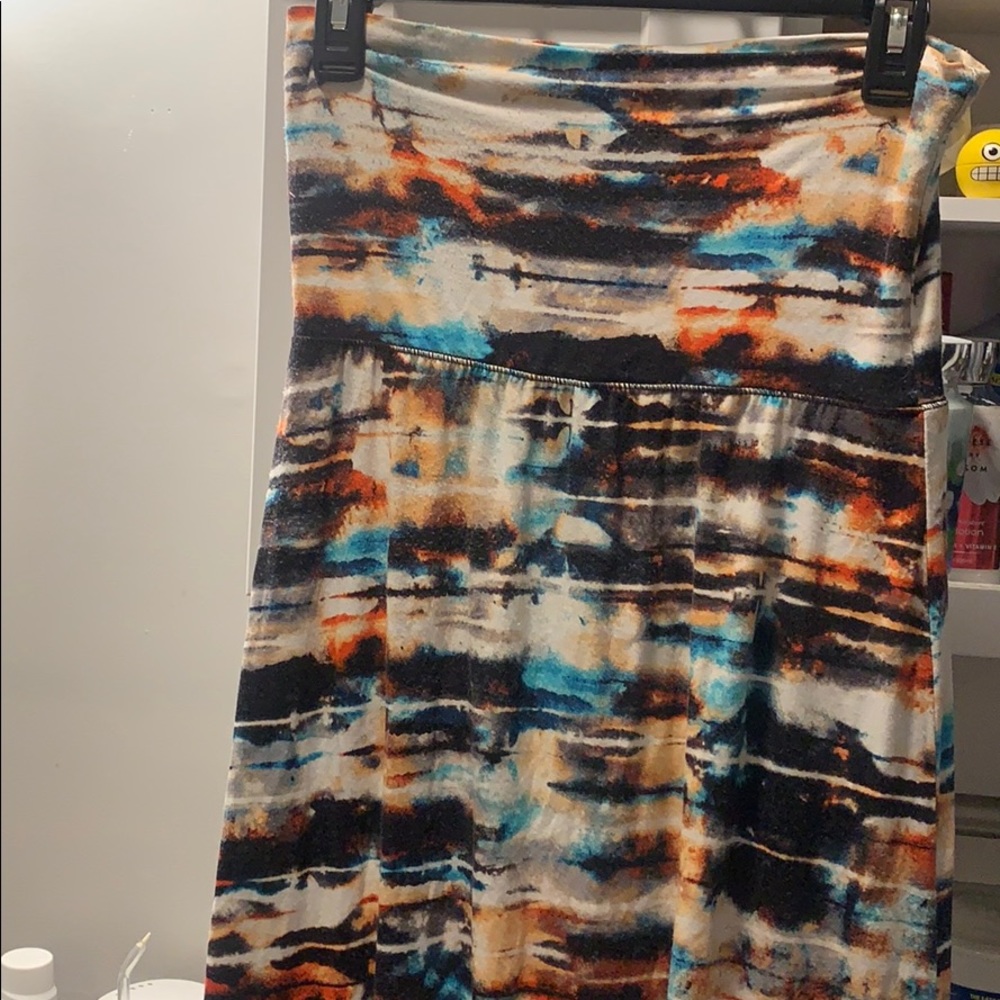 Multicolored tube dress or long fold over skirt